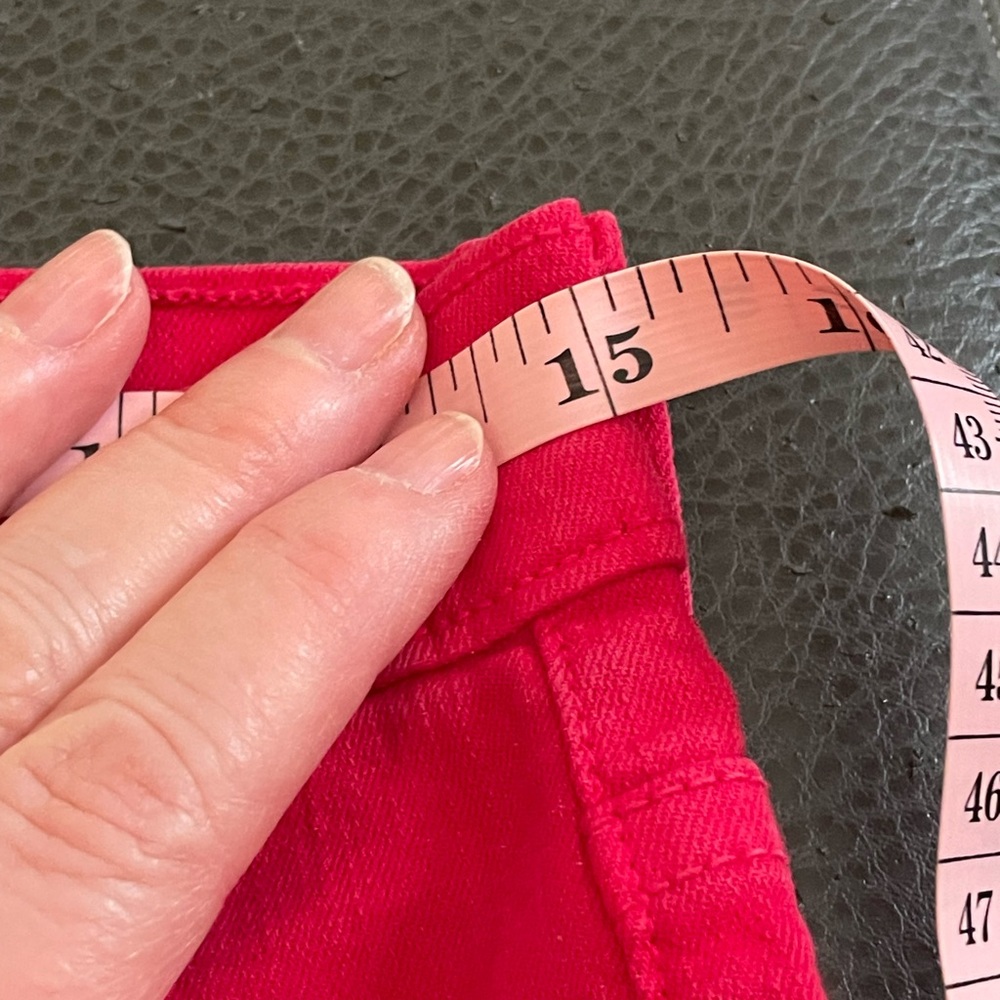 Karen Kane Red skinny Jean size 14 high rise cotton spandex stretch five pockets - Picture 9 of 12